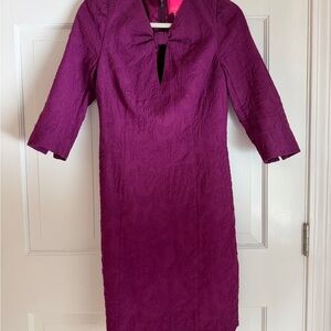 Lilly Pulitzer Deep Purple Textured Long Sleeve Dress